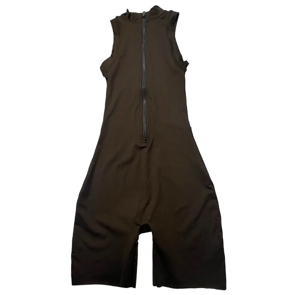 SKIMS Mock Neck Cycle Swimsuit Cocoa Womens XXS